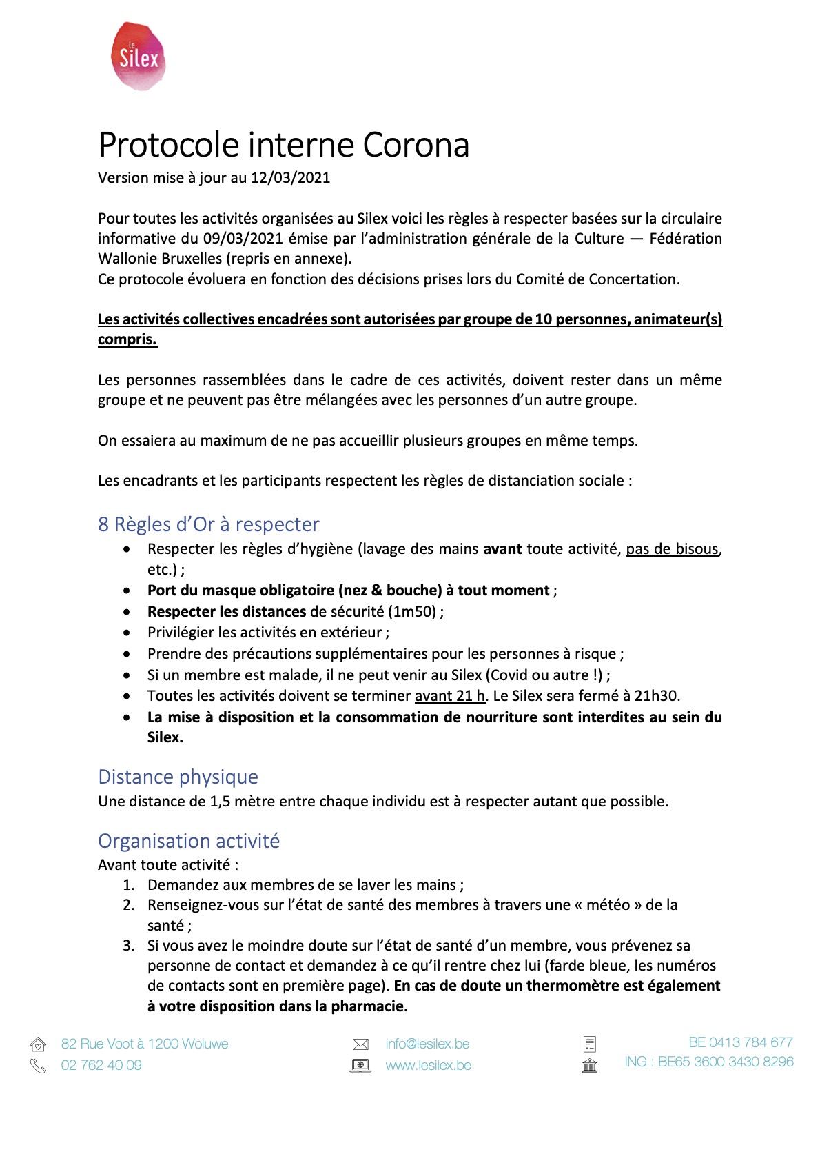 Protocole interne Mars 2021